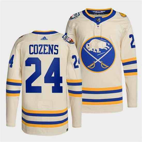 Men Buffalo Sabres #24 Dylan Cozens 2022 Cream Heritage Classic Stitched jersey