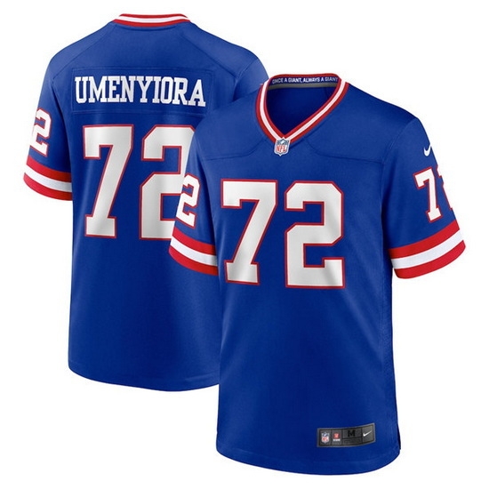 Men New York Giants #72 Osi Umenyiora Royal Classic Retired Player Stitched Game Jersey