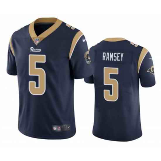Men Los Angeles Rams #5 Jalen Los Angeles Ramsey Navy Vapor Untouchable Limited Stitched Jersey