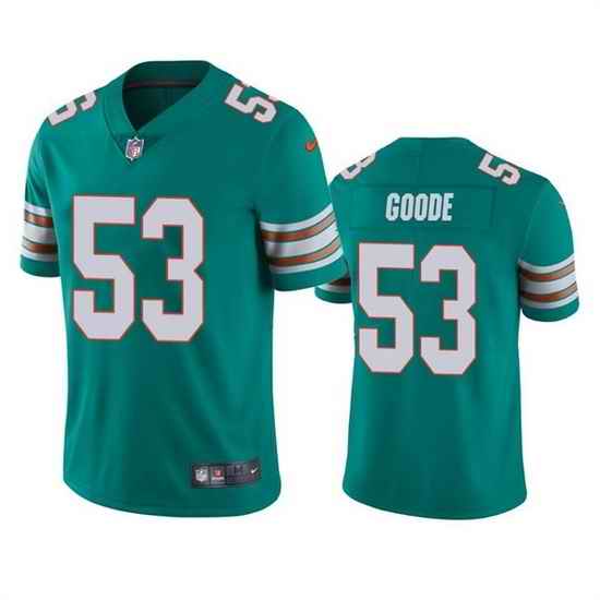 Men Miami Dolphins #53 Cameron Goode Aqua Color Rush Limited Stitched Football Jersey