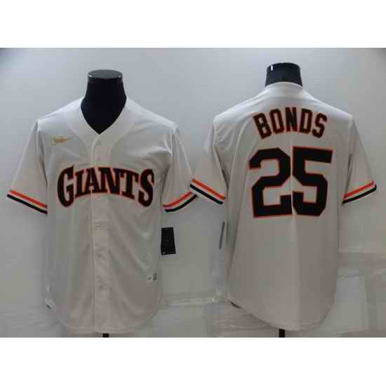 Men San Francisco Giants #25 Barry Bonds Cream Cool Base Stitched jersey