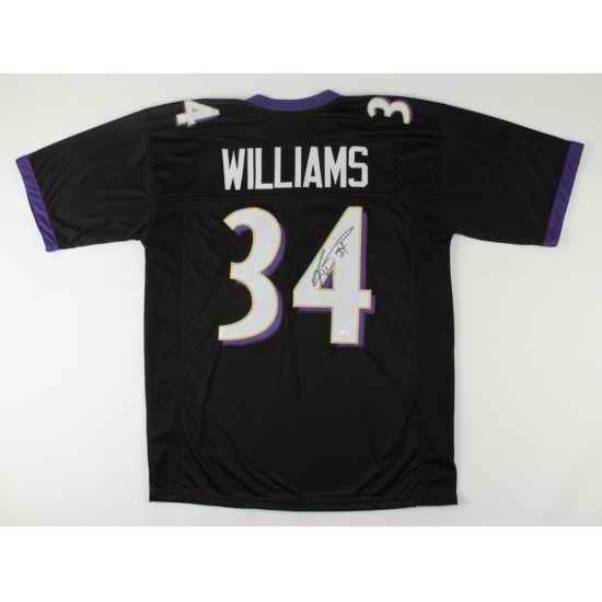 Men Baltimore Ravens Ricky Williams #34 Throwback Stitched Jersey Black