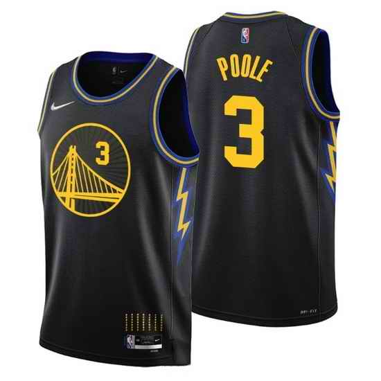 Men Golden State Warriors #3 Jordan Poole Black Stitched Basketball Jersey