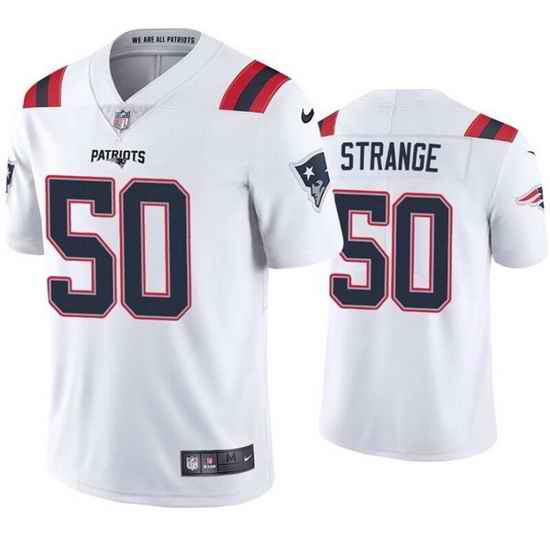 Men New England Patriots #50 Cole Strange White Vapor Untouchable Limited Stitched Jersey