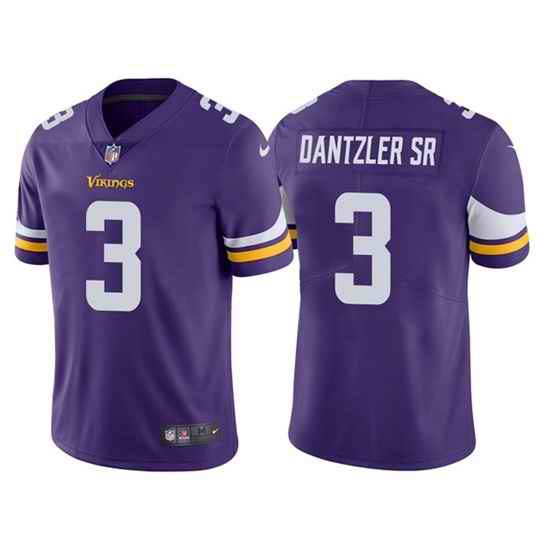 Men Minnesota Vikings #3 Cameron Dantzler Purple Vapor Untouchable Stitched Jersey