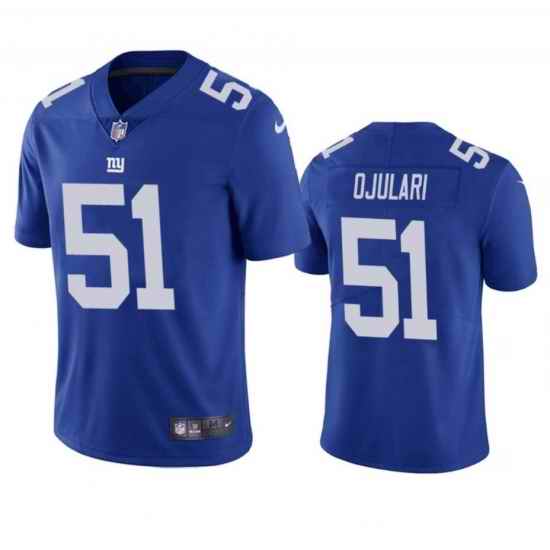 Men New York Giants #51 Azeez Ojulari Blue Vapor Untouchable Limited Stitched Jersey