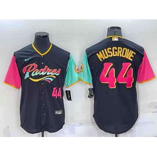 Men San Diego Padres #44 Joe Musgrove 2022 Black City Connect Cool Base Stitched Jersey