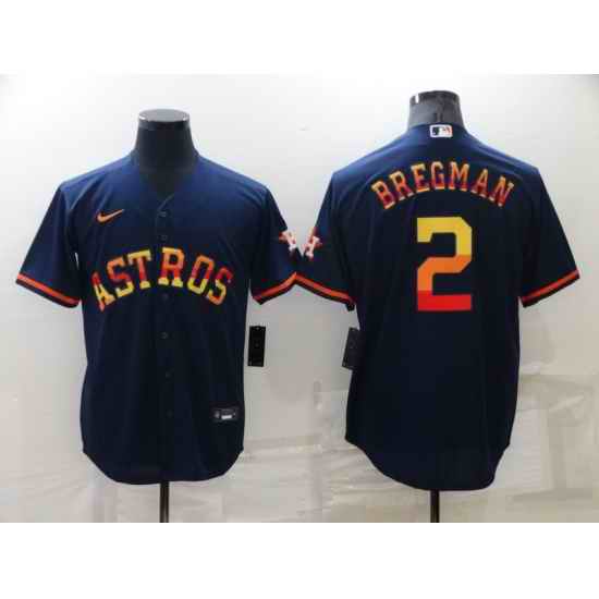 Men Houston Astros #2 Alex Bregman 2022 Navy Cool Base Stitched Jerse