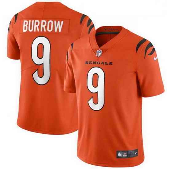 Youth Nike Cincinnati Bengals #9 Joe Burrow Orange Vapor Limited Jersey