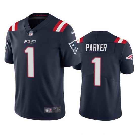 Men New England Patriots #1 DeVante Parker Navy Vapor Untouchable Limited Stitched Jersey