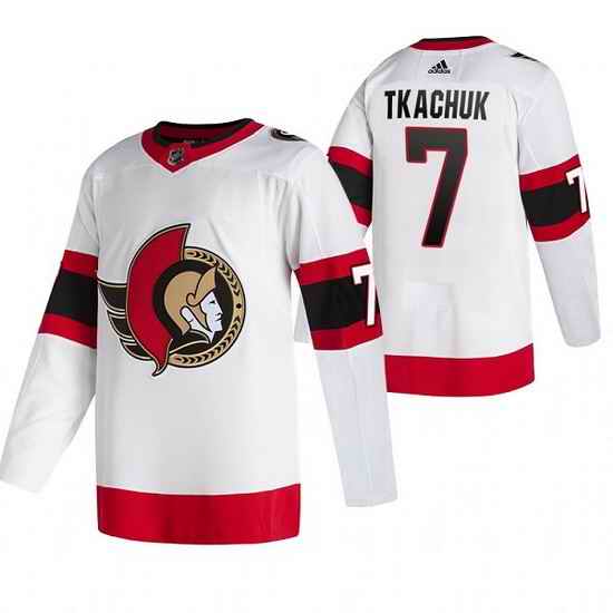 Men Ottawa Senators #7 Brady Tkachuk White Stitched jersey