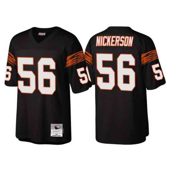 Men Cincinnati Bengals #56 Hardy Nickerson Black Throwback Legacy Stitched Jerse