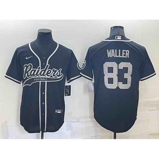Men Las Vegas Raiders #83 Darren Waller Black Cool Base Stitched Baseball Jersey