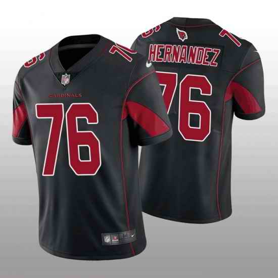 Men Arizona Cardinals #76 Will Hernandez Black Color Rush Stitched Football Jersey