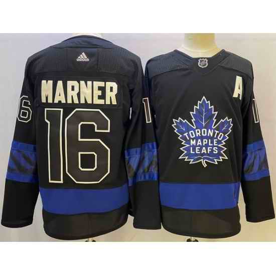 Men Toronto Maple Leafs Black #16 Mitchell Marner Alternate Premier Breakaway Reversible Stitched jersey
