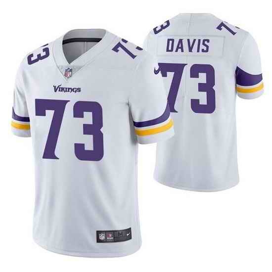 Men Minnesota Vikings #73 Jesse Davis White Vapor Untouchable Stitched Jersey