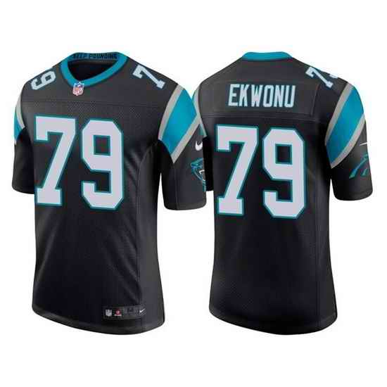Men Carolina Panthers #79 Ikem Ekwonu Black Stitched jersey