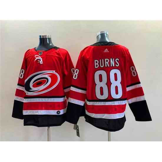 Men Carolina Hurricanes #88 Brent Burns Red Stitched Jersey