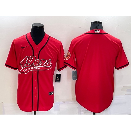 Men San Francisco 49ers Blank Red Cool Base Stitched Baseball Jersey