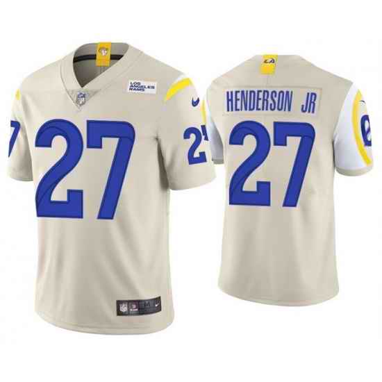 Men Los Angeles Rams #27 Darrell Henderson Jr  Cream Vapor Untouchable Stitched Football Jersey