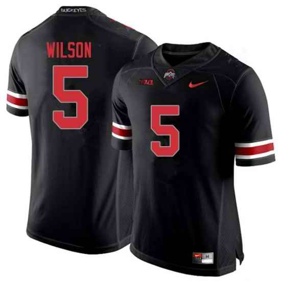 Men's Nike Ohio State Buckeyes Garrett Wilson #5 Blackout College Football Jersey