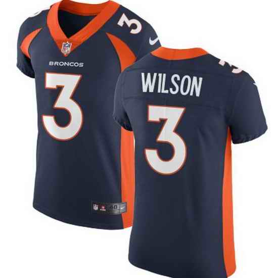 Men Denver Broncos #3 Russell Wilson Navy Vapor Untouchable Elite jersey