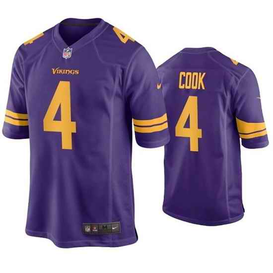 Men Minnesota Vikings #4 Dalvin Cook Purple Color Rush Stitched Game Jersey