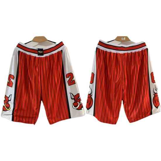 Men Chicago Bulls Red Shorts  28Run Small 2