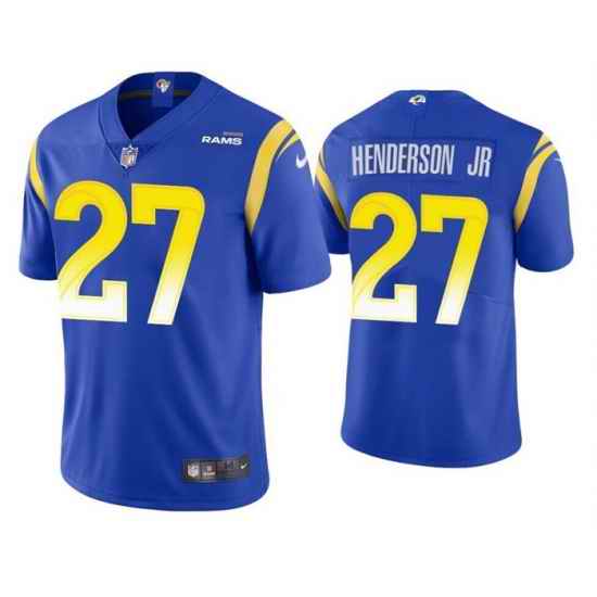 Men Los Angeles Rams #27 Darrell Henderson Jr  Royal Vapor Untouchable Stitched Football Jersey