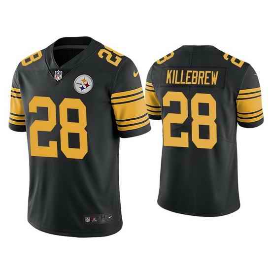 Men Pittsburgh Steelers Miles Killebrew #28 Black Rush Football Jersey