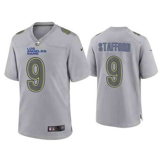 Men Los Angeles Rams #9 Matthew Stafford Grey Atmosphere Fashion Stitched Game Jersey
