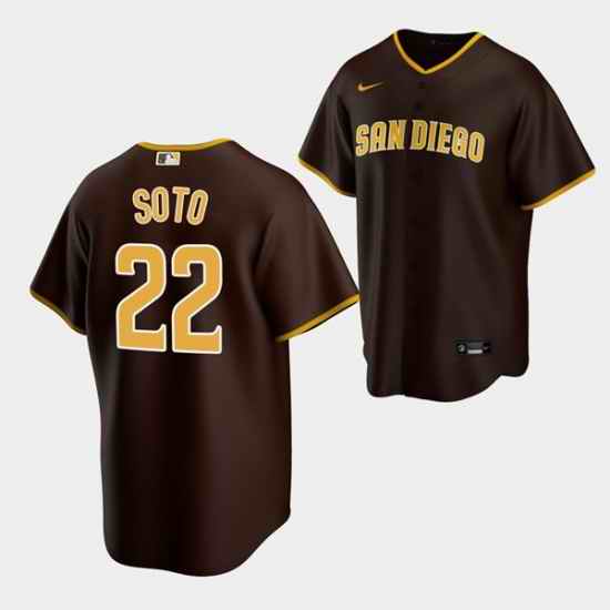 Men San Diego Padres #22 Juan Soto Brown Cool Base Stitched Baseball Jersey