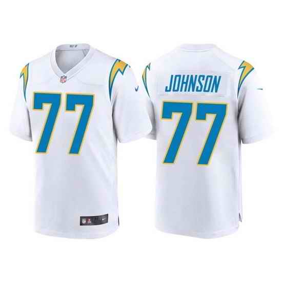 Men Los Angeles Chargers #77 Zion Johnson White Limited Stitched jersey