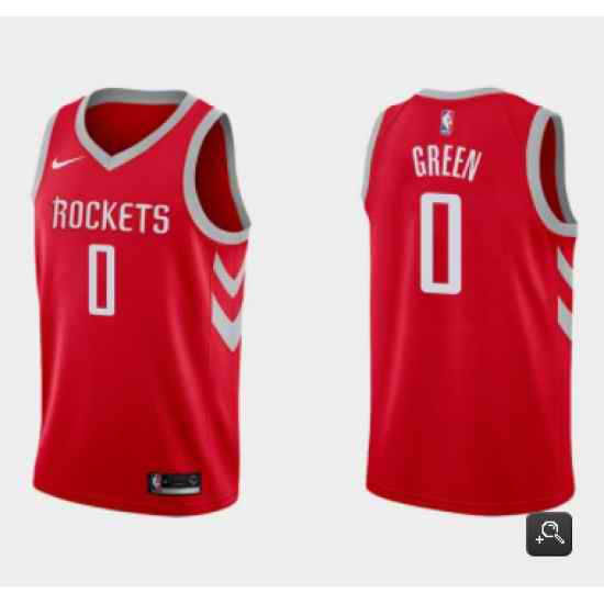 Men Houston Rockets #0 Jalen Green Icon Edition Red Stitched Basketball Jersey