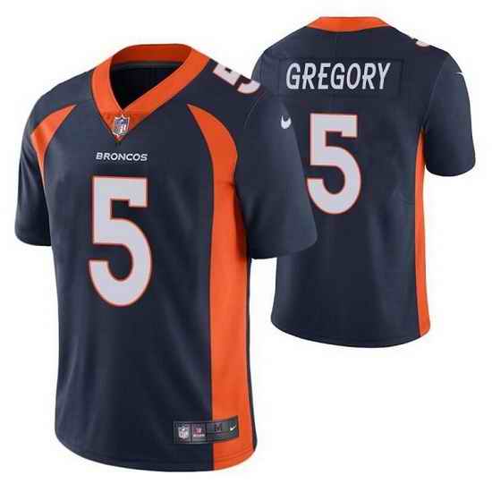 Men Denver Broncos #5 Randy Gregory Navy Vapor Untouchable Limited Stitched jersey