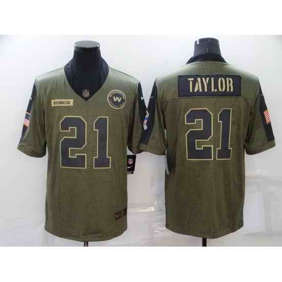 Men Washington Football Team #21 Sean Taylor Nike Olive 2021 Salute To Service Limited Player Jersey