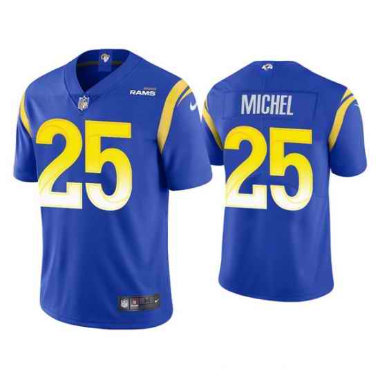 Men Los Angeles Rams #25 Sony Michel 2021 Royal Vapor Untouchable Limited Stitched Football Jersey