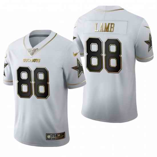 Youth Cowboys #88 Ceedee Lamb White Gold 100th Season Vapor Untouchable Limited Jersey