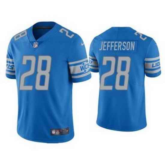 Men Blue Detroit Lions #28 Jermar Jefferson Vapor Untouchable Limited Stitched Jersey