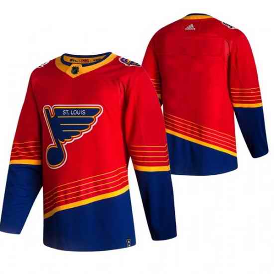Men St  Louis Blues Blank Red Adidas 2020 #21 Reverse Retro Alternate NHL Jersey