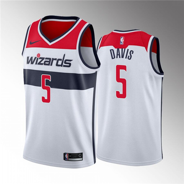 Men' Wizards #5 Johnny Davis White Icon Edition Stitched Jersey