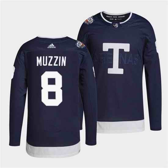 Men Toronto Maple Leafs #8 Jake Muzzin 2022 Heritage Classic Navy Stitched jersey