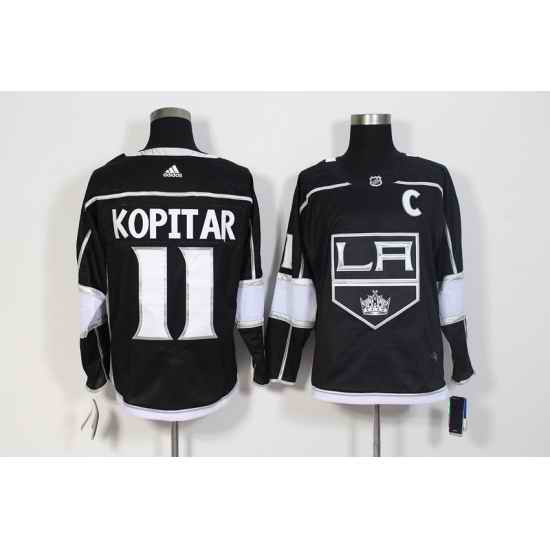 Men's Adidas Los Angeles Kings #11 Anze Kopitar Black Stitched C Patch NHL Jersey