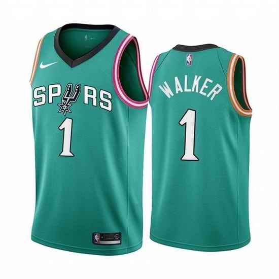Men San Antonio Spurs #1 Lonnie Walker 2022 23 Teal City Edition Stitched Jersey