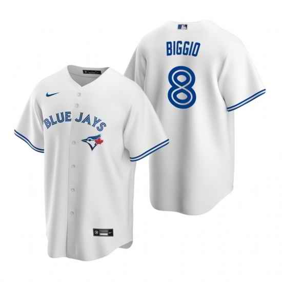 Men's Nike Toronto Blue Jays #8 Cavan Biggio White Home Stitched Baseball Jersey