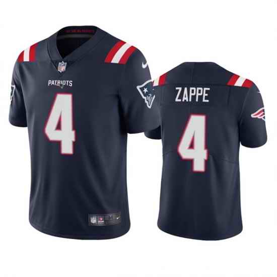 Men New England Patriots #4 Bailey Zappe Navy Vapor Untouchable Limited Stitched Jersey