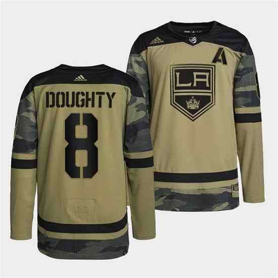 Men Los Angeles Kings #8 Drew Doughty 2022 Camo Military Appreciation Night Stitched jersey