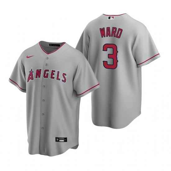 Men Los Angeles Angels #3 Waylor Ward Grey Cool Base Stitched Jerse