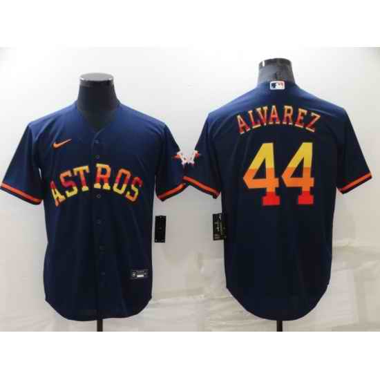 Men Houston Astros #44 Yordan Alvarez 2022 Navy Cool Base Stitched Jerse