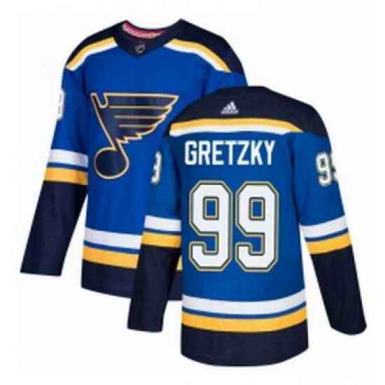 Youth Adidas St Louis Blues #99 Wayne Gretzky Premier Royal Blue Home NHL Jersey